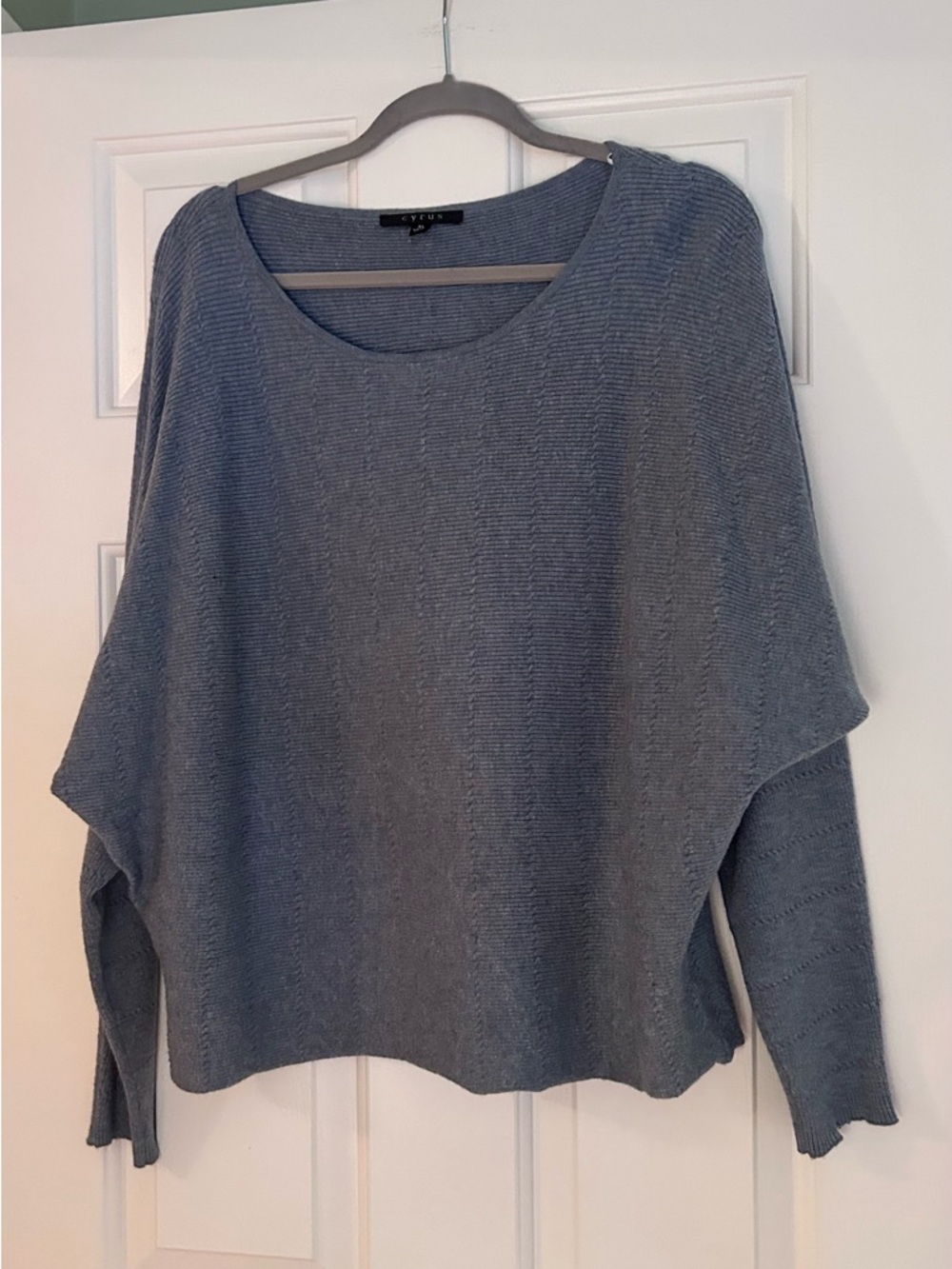 Cyrus Slate Gray/Blue Scoop Neck Sweater XL Never worn.